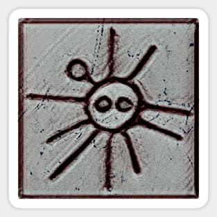 Taino Sun Symbol Rock Art Sticker